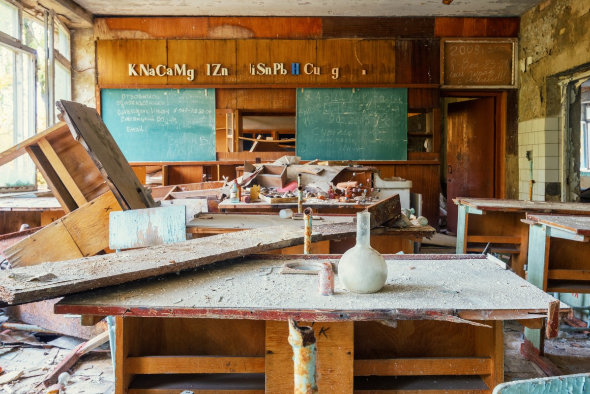 Abandoned Chemistry Classroom in Chernobyl