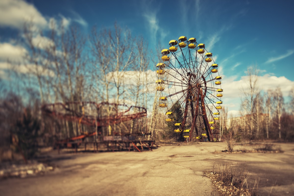 Abandoned fairground ferris wheel at Chernobyl