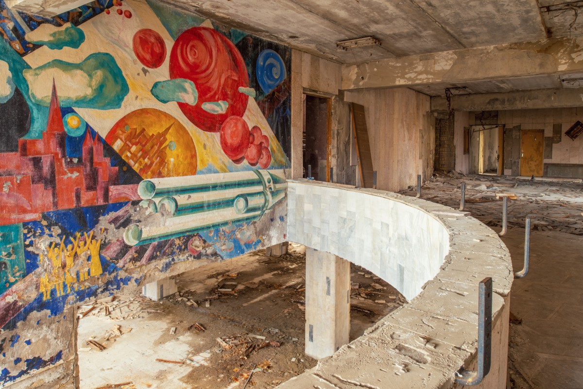 Abandoned mural at the palace of culture, Chernobyl