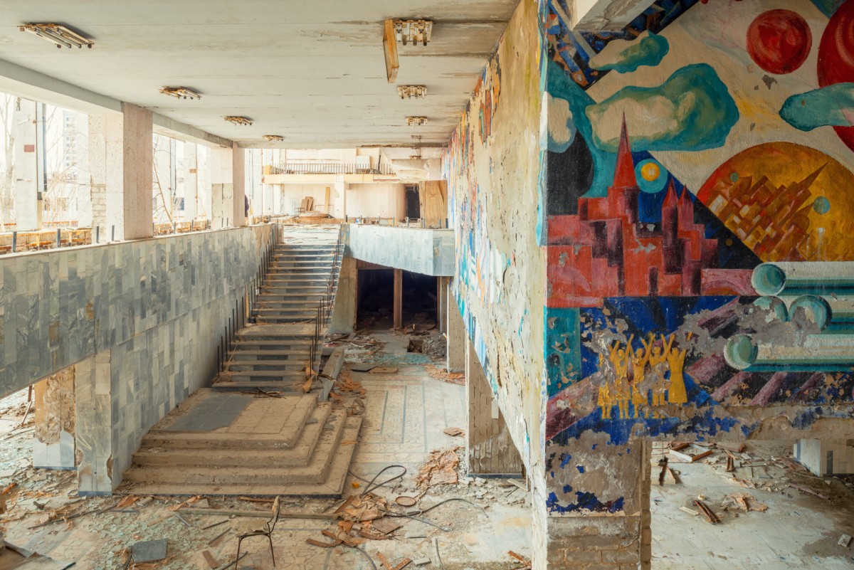 Abandoned stairs at the Palace of Culture, Chernobyl